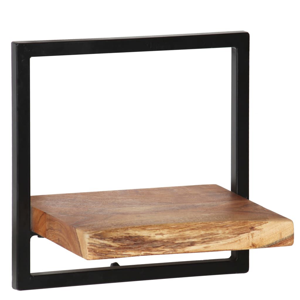 vidaXL Wall Shelf Set 5 Pieces Solid Acacia Wood and Steel