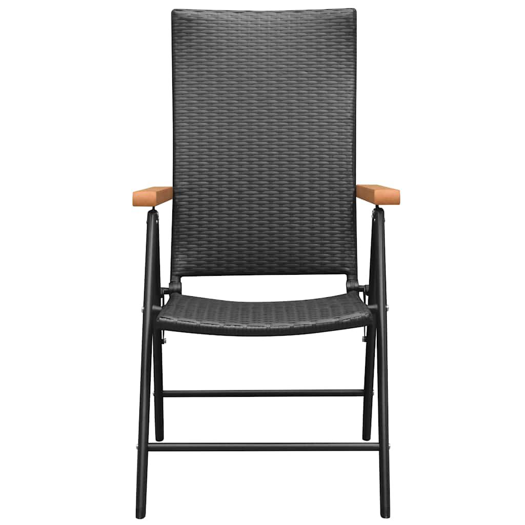 vidaXL Stackable Garden Chairs 2 pcs Poly Rattan Black