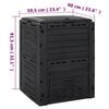 vidaXL Garden Composter Black 280 L Polypropylene