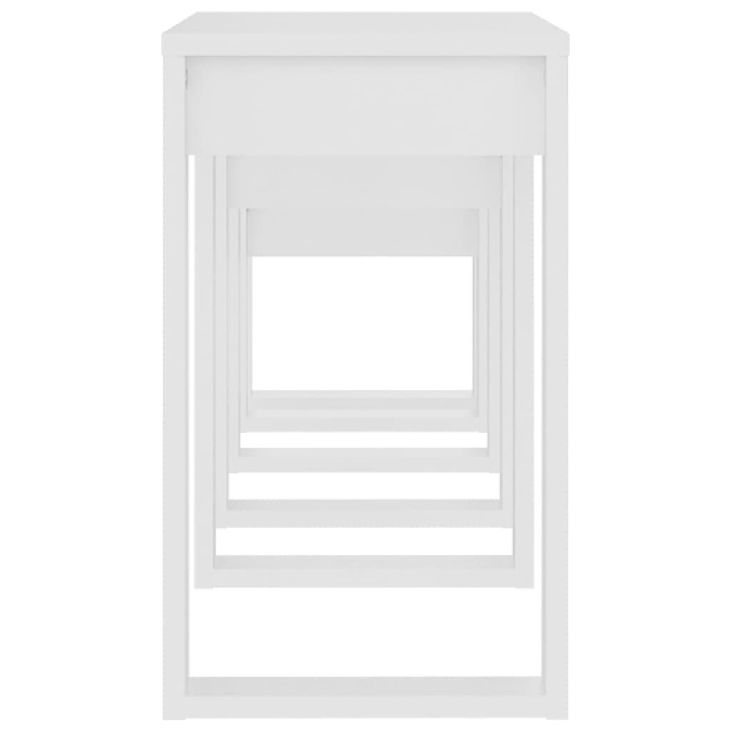 vidaXL Nesting Tables 3 pcs White Engineered Wood