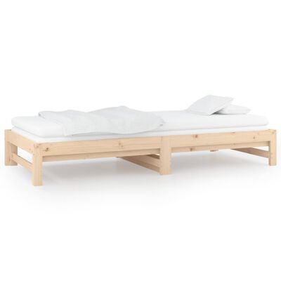 vidaXL Pull-out Day Bed without Mattress 2x(90x200) cm Solid Wood Pine, natural vidaXL Pull-out Day Bed without Mattress 2x(90x200) cm Solid Wood Pine