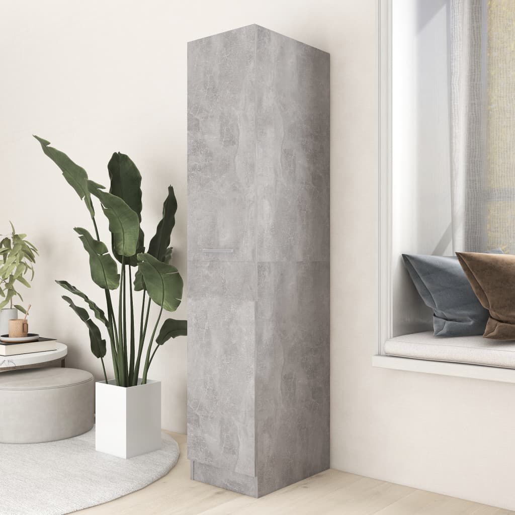 vidaXL Apothecary Cabinet Concrete Grey 30x42.5x150 cm Engineered Wood