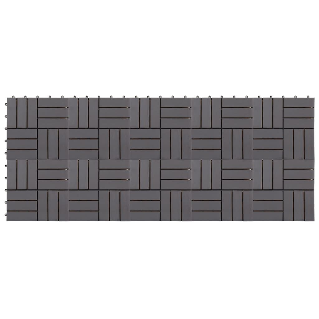 vidaXL Decking Tiles 10 pcs Grey Wash 30x30 cm Solid Acacia Wood