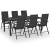 vidaXL 7 Piece Garden Dining Set Black