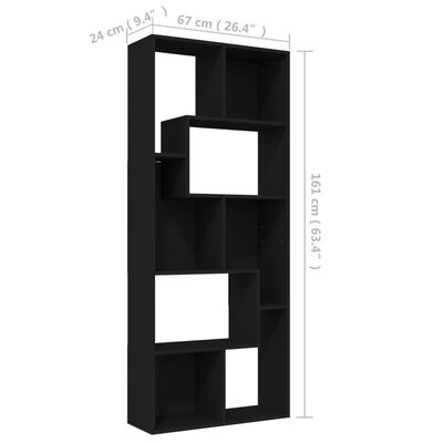 vidaXL Book Cabinet Black 67x24x161 cm Engineered Wood, black vidaXL Book Cabinet Black 67x24x161 cm Engineered Wood