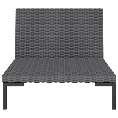 vidaXL Garden Sofa with Cushions Half Round Poly Rattan