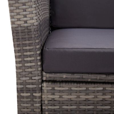 vidaXL 4 Piece Garden Lounge Set with Cushions Poly Rattan Grey, grey vidaXL 4 Piece Garden Lounge Set with Cushions Poly Rattan Grey