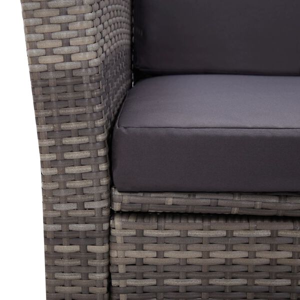 vidaXL 4 Piece Garden Lounge Set with Cushions Poly Rattan Grey