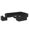 vidaXL 11 Piece Garden Lounge Set with Cushions Poly Rattan Black
