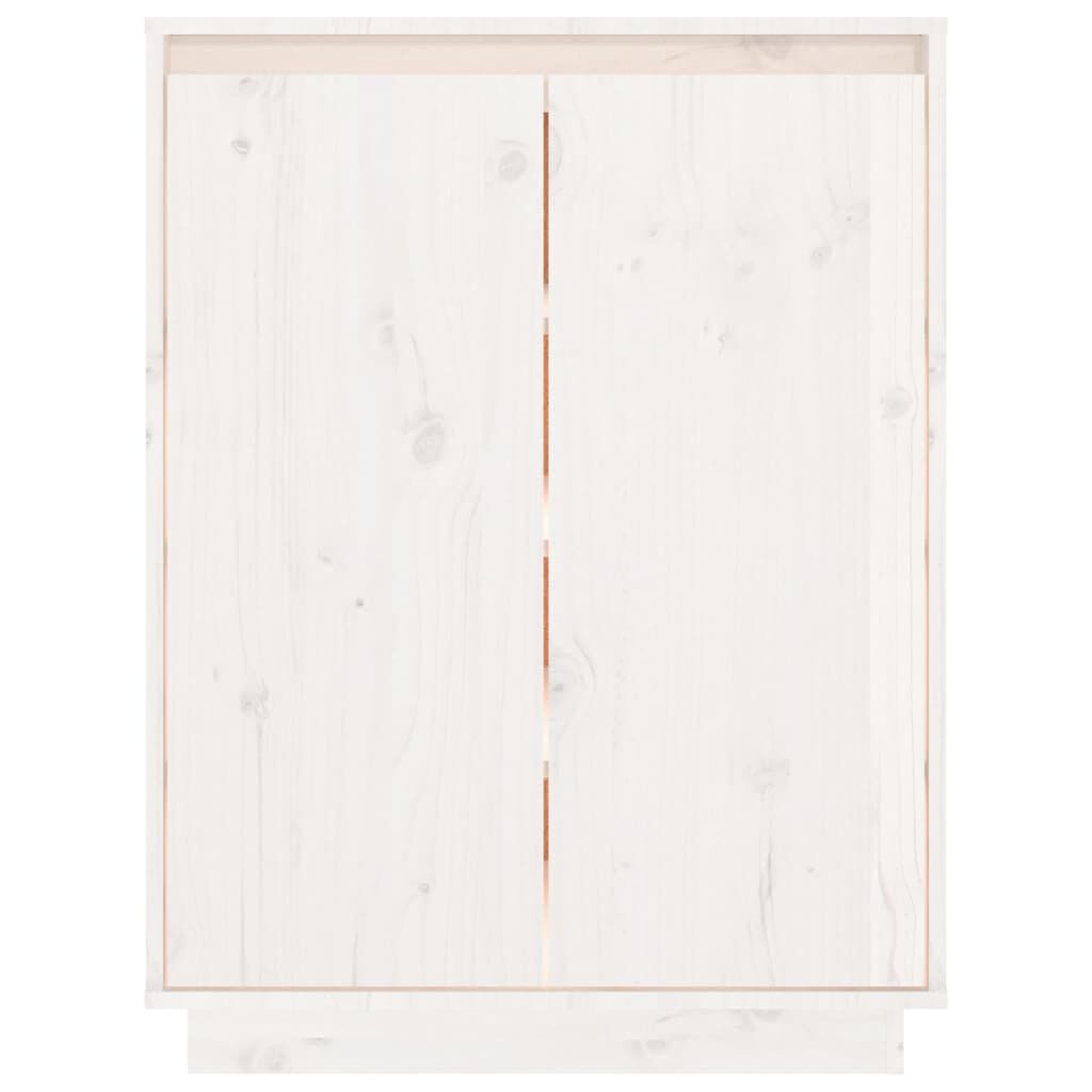 vidaXL Shoe Cabinet White 60x35x80 cm Solid Wood Pine