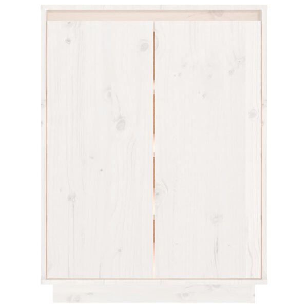 vidaXL Shoe Cabinet White 60x35x80 cm Solid Wood Pine