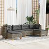 vidaXL 6 Piece Garden Sofa Set with Cushions Grey Poly Rattan