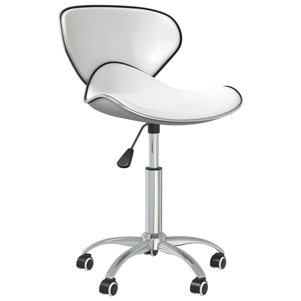 vidaXL Swivel Dining Chairs 2 pcs White Faux Leather