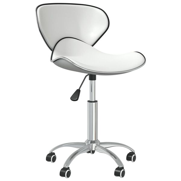vidaXL Swivel Dining Chairs 2 pcs White Faux Leather