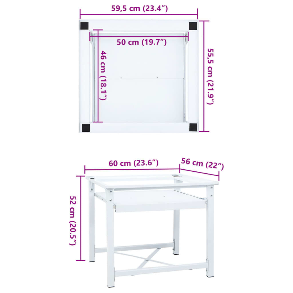 Washing Machine Pedestal with Pull-Out Shelf White