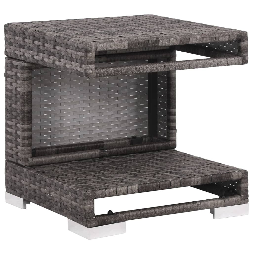 vidaXL 7 Piece Garden Lounge Set with Cushions Poly Rattan Grey