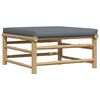 vidaXL 3 Piece Garden Lounge Set with Dark Grey Cushions Bamboo