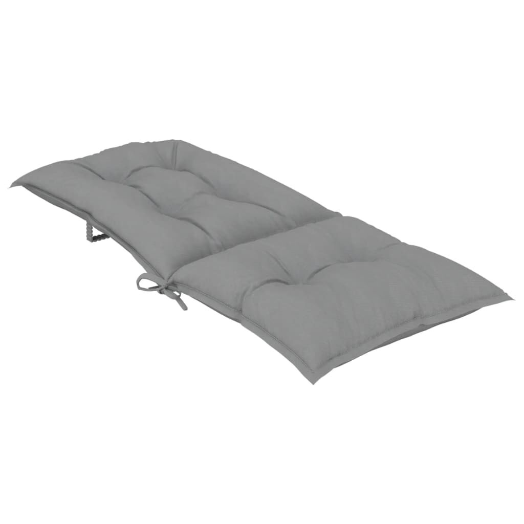 vidaXL Garden Highback Chair Cushions 4 pcs Grey 120x50x7 cm Fabric