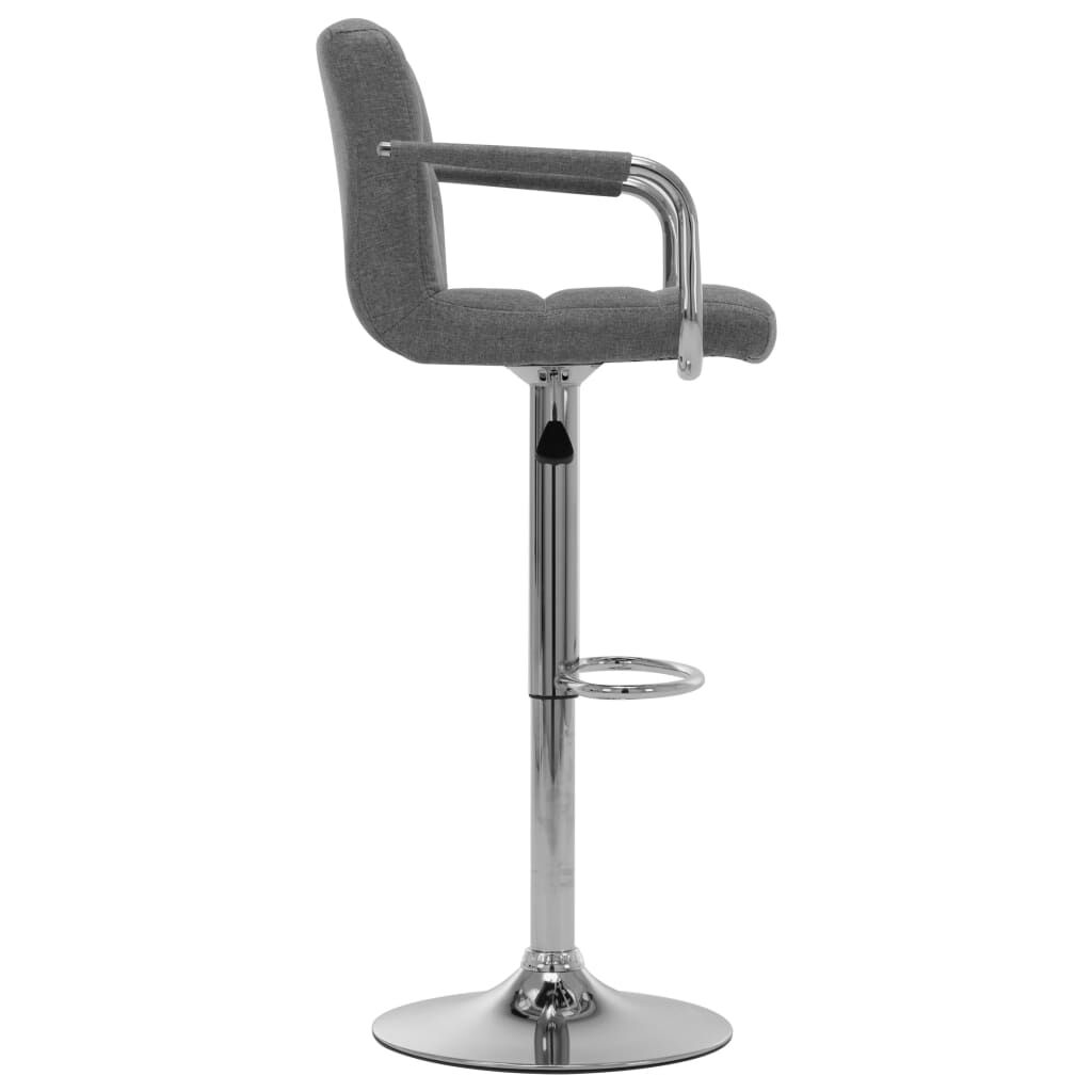 vidaXL Bar Stools 2 pcs Light Grey Fabric