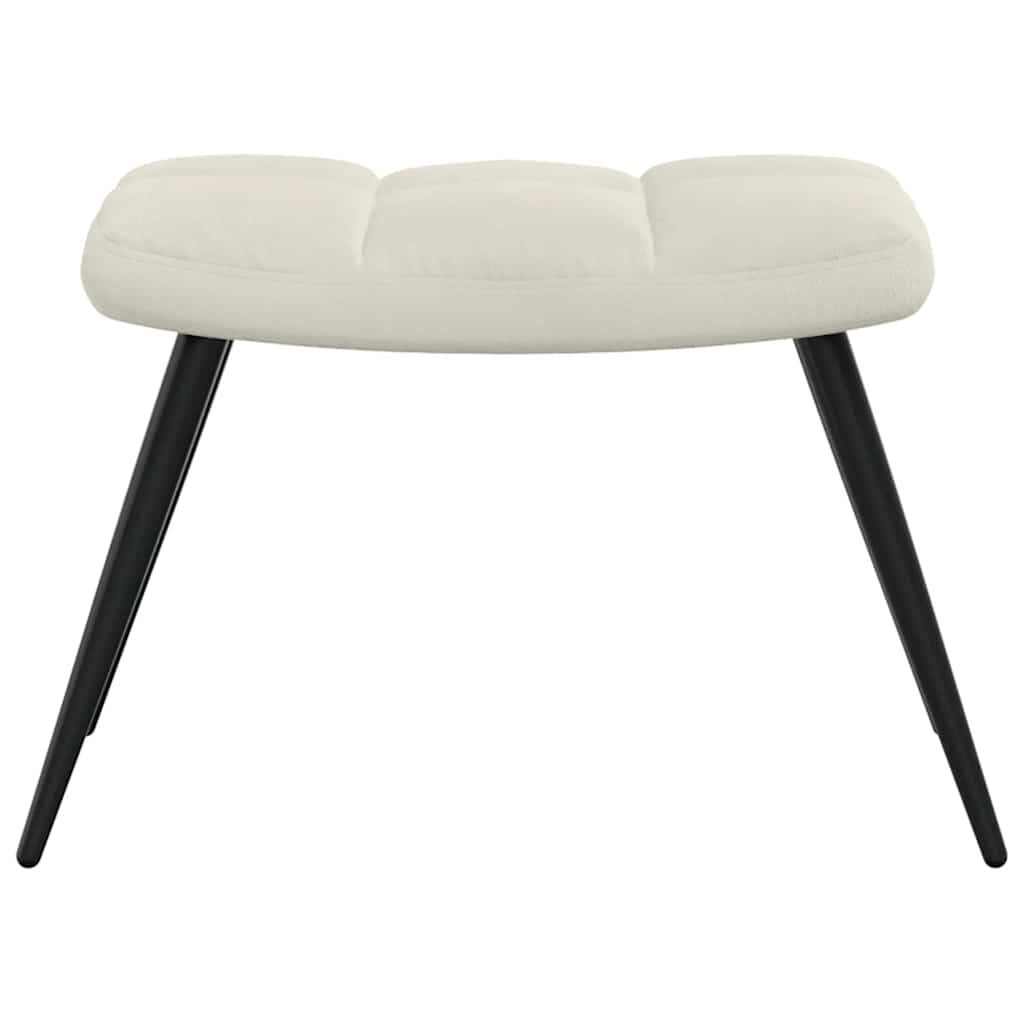 vidaXL Relaxing Chair with a Stool Cream White Velvet