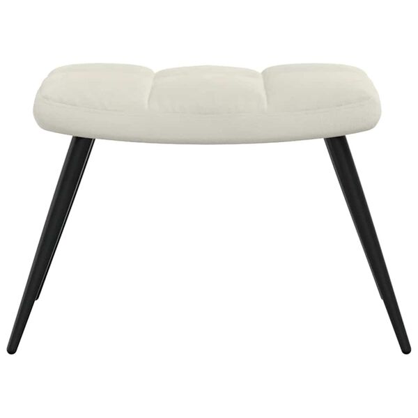 vidaXL Relaxing Chair with a Stool Cream White Velvet