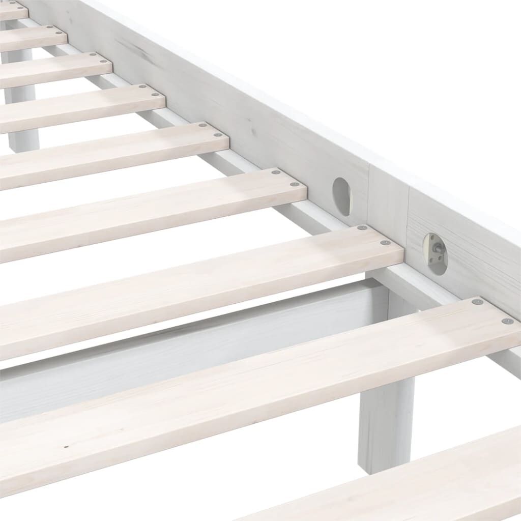 vidaXL Bed Frame without Mattress White Solid Wood 200x200 cm