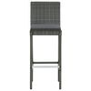 vidaXL Garden Bar Stools with Cushions 4 pcs Grey Poly Rattan