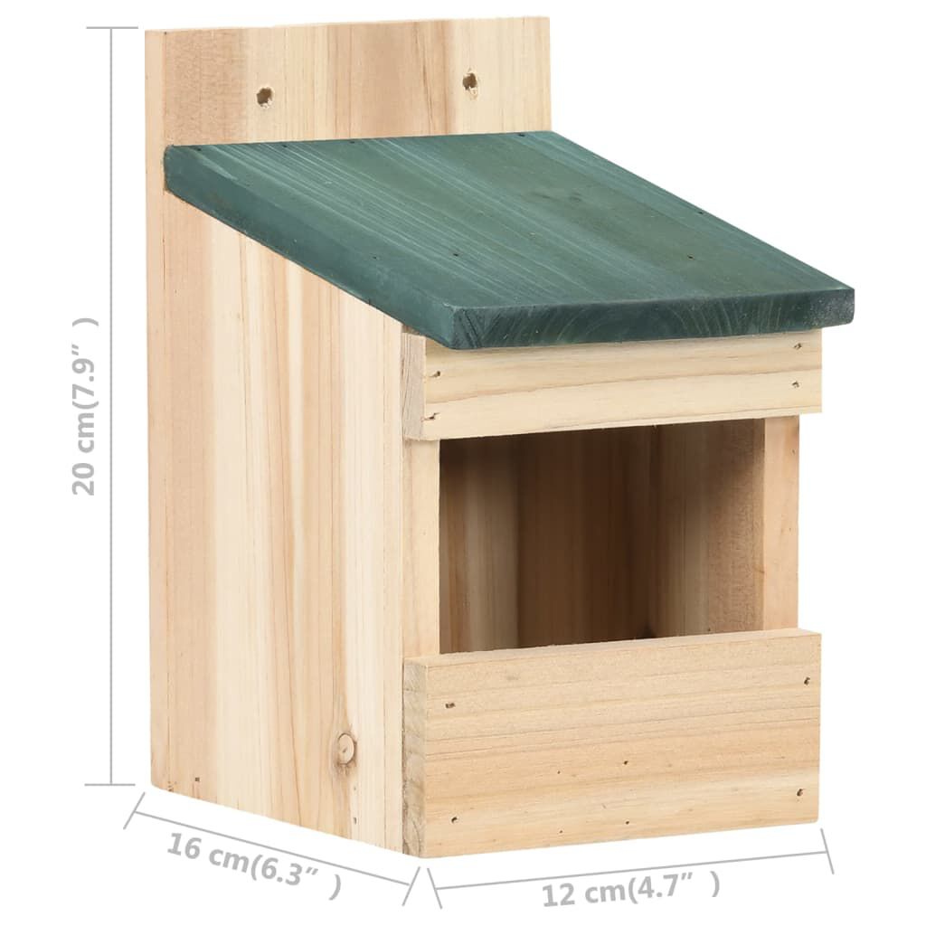 vidaXL Bird Houses 4 pcs 12x16x20 cm Firwood