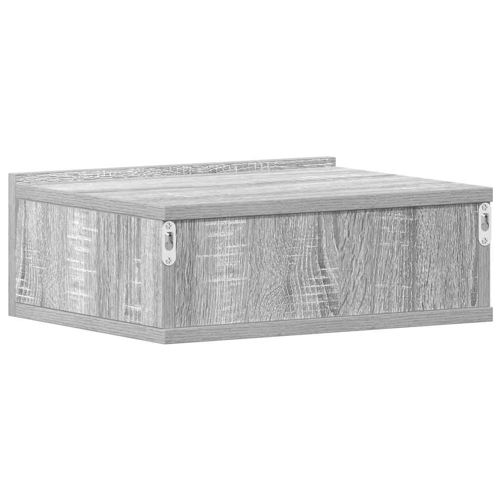 vidaXL Floating Nightstands 2pcs Grey Sonoma 40x30x15cm Engineered Wood