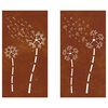 vidaXL Garden Wall Decorations 2pcs 105x55cm Corten Steel Flower Design