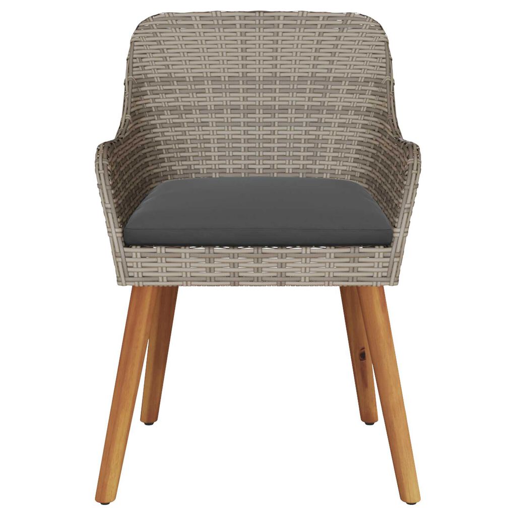 vidaXL Outdoor Chairs with Cushions 2 pcs Poly Rattan Black