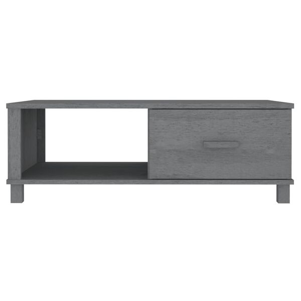 vidaXL Coffee Table HAMAR Dark Grey 100x55x35 cm Solid Wood Pine