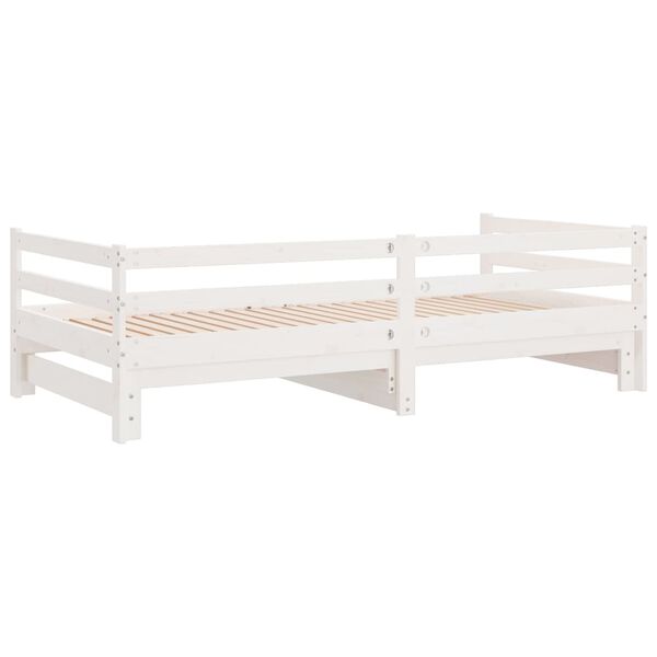 vidaXL Pull-out Day Bed without Mattress White 90x200 cm