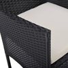vidaXL 3 Piece Garden Dining Set Black Poly Rattan and Acacia Wood