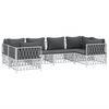 vidaXL 6 Piece Garden Lounge Set with Cushions White Steel