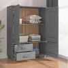 vidaXL Wardrobe HAMAR Dark Grey 99x45x137 cm Solid Wood Pine