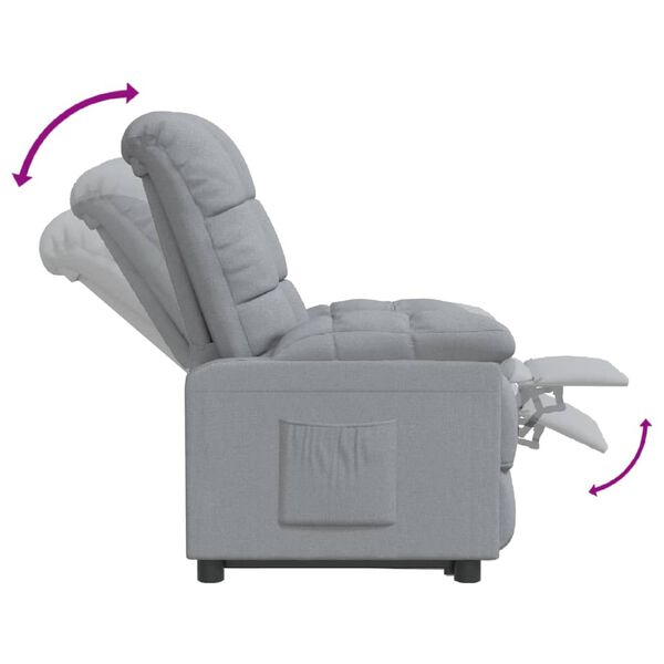 vidaXL Recliner Chair Light Grey Fabric
