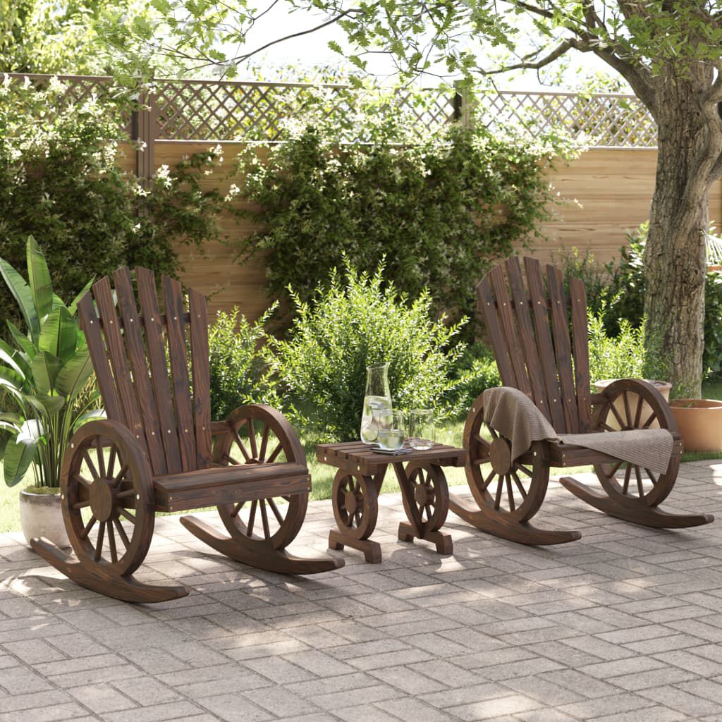 vidaXL 3 Piece Garden Lounge Set Solid Wood Fir