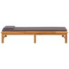 vidaXL Sun Lounger with Dark Grey Cushion and Pillow Solid Wood Acacia