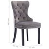 vidaXL Dining Chairs 4 pcs Grey Velvet