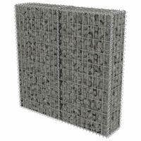 vidaXL Gabion Wall with Covers Galvanised Steel 100x20x100 cm,  vidaXL Gabion Wall with Covers Galvanised Steel 100x20x100 cm