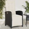vidaXL Reclining Garden Chairs 2 pcs with Footrest Black Poly Rattan