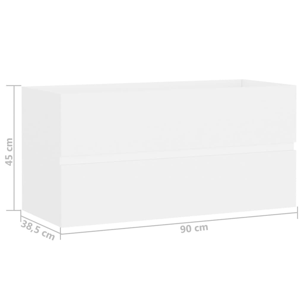 vidaXL Sink Cabinet White 90x38.5x45 cm Engineered Wood