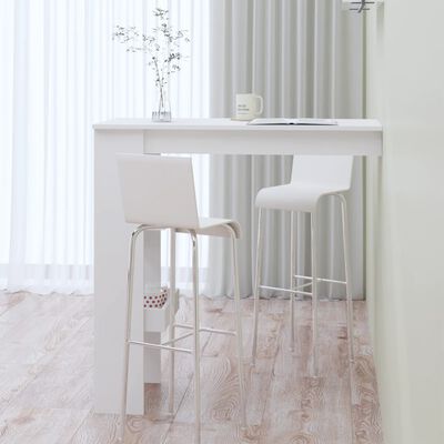 vidaXL Wall Bar Table White 102x45x103.5 cm Engineered Wood, white vidaXL Wall Bar Table White 102x45x103.5 cm Engineered Wood