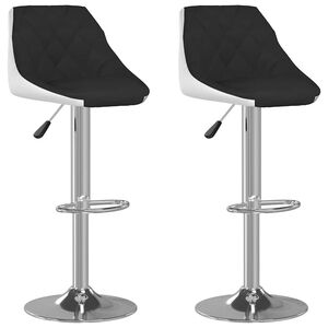 vidaXL Bar Stools 2 pcs Black and White Faux Leather