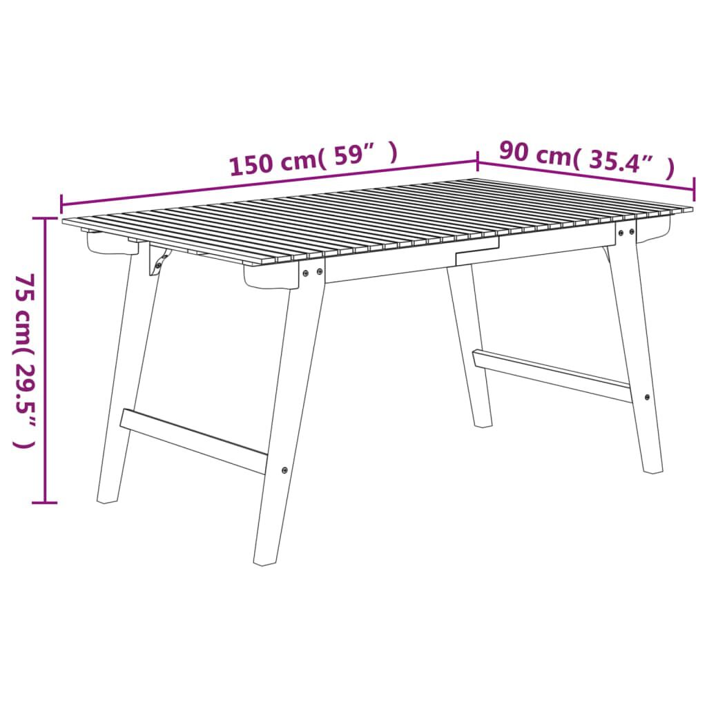 vidaXL 7 Piece Garden Dining Set Solid Wood Acacia