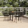 vidaXL 5 Piece Garden Dining Set Black Poly Rattan
