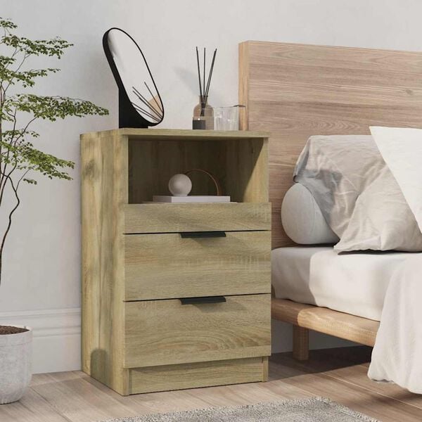 vidaXL Bedside Cabinets 2 pcs Sonoma Oak Engineered Wood