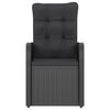 vidaXL 7 Piece Outdoor Dining Set with Cushions Poly Rattan Black