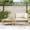 vidaXL 2 Piece Garden Lounge Set with Cream White Cushions Bamboo